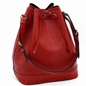 Louis Vuitton Red Epi Leather Bucket Bag in Red